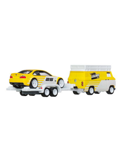 HotWheels Car Culture Team Transport Legends Tour BMW M3 and HW Rally Hauler Imported 1:64 Scale