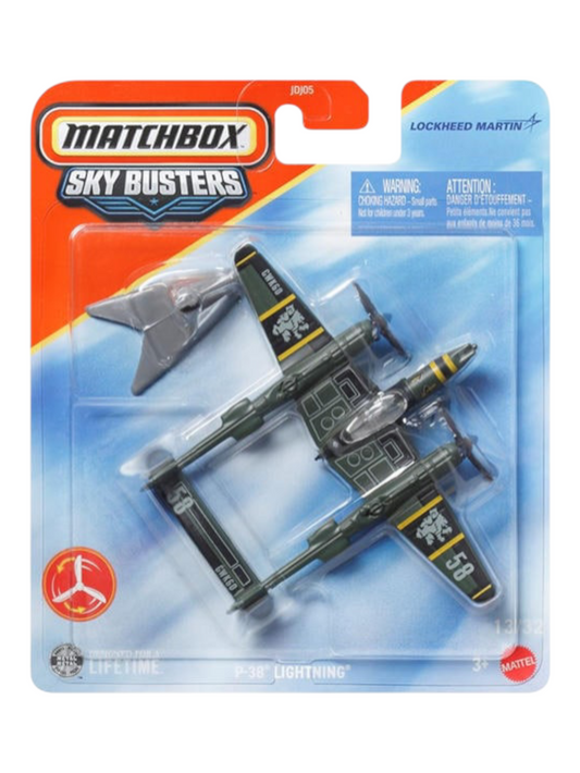 Matchbox Sky Busters Lockheed Martin Lightning Airplane p-38 lightning