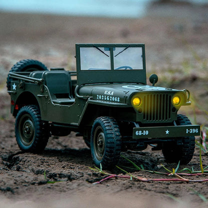 Remote Control Truck, RC Willys Military Jeep Car 1/12 Scale with Rechargeable Battery 2.4Ghz 4x4 Off-Road Remote-Control Crawler Vehicle