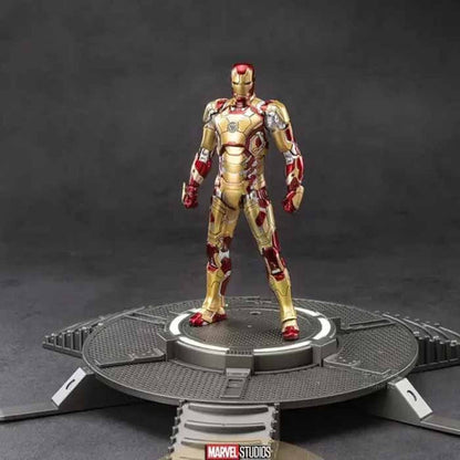 ZD TOYS Action Figures Marvel Studios The Infinity Saga Iron Man Mark 42 Light-Up Base Set 7 Inch (Code-1953)