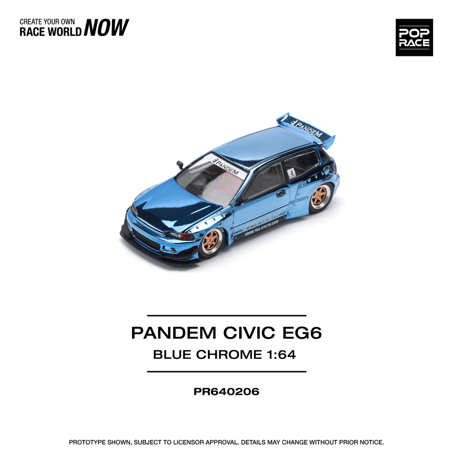 Pop race pr64-206 pandem civic eg6 1:64 Scale
