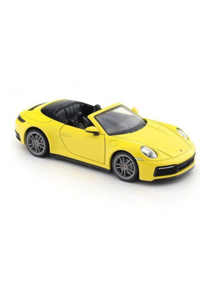 CCA Porsche 911 Carrera Cabriolet Yellow 1:32 licensed pullback diecast Scale Model car