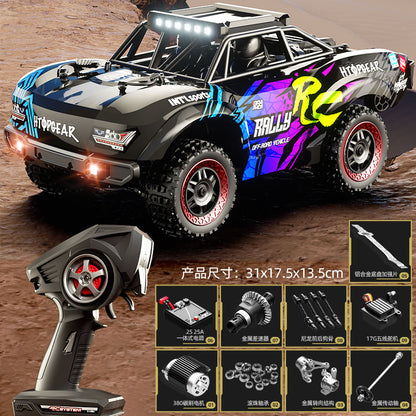 Rally High Speed Vehicle RC Remote Control Track Car 2.4GHz With LED Light , Largest Rubber Wheels, Rechargeable Battery Premium Look (Top speed 20 km/H) 1:18 Scale