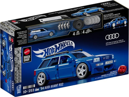 HotWheels 94 Audi Avant RS2 Building Set 10+253 Pcs Exclusive Metal Car 1:32 Scale (box damaged)