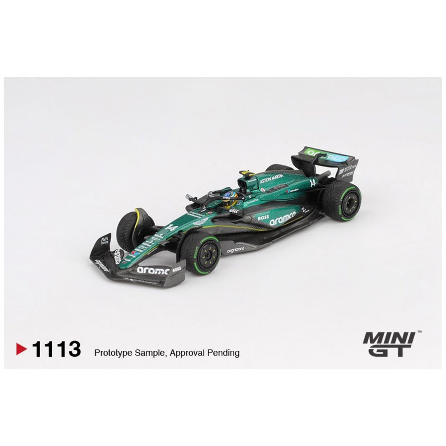 Mini GT Aston Martin AMR24 #14 2024 F1 Canadian GP Fernando Alonso (No.1113) 1:64 Scale