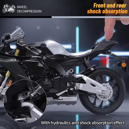 YAMAHA R1M Alloy Mode Front Wheel Bracket Rear Wheel Bracket, Charging Line Power Supply Water bottle Imported 1:6 Scale Baike