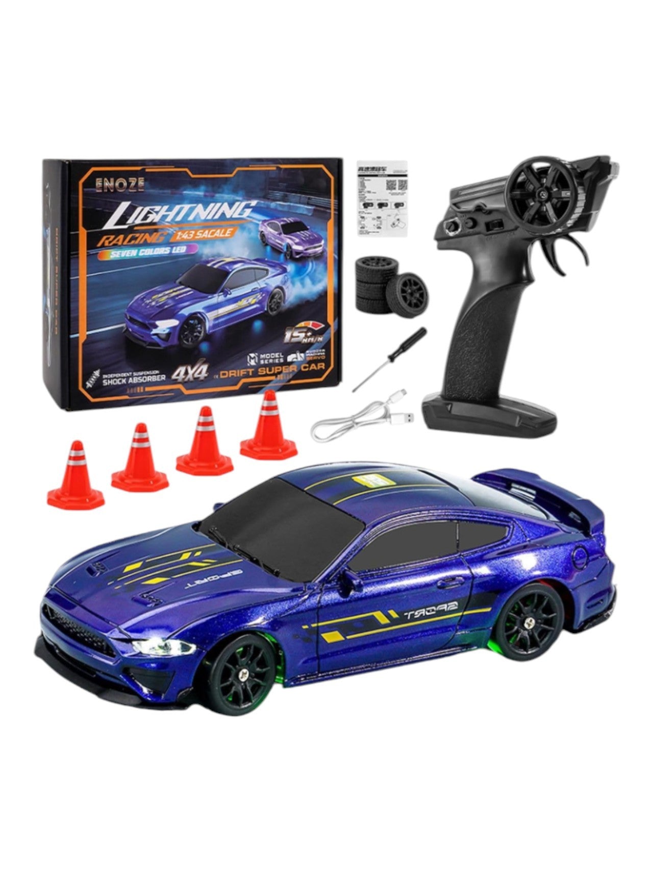 ENOZE RACING 1:43 Scale RC Drift Super Car – 4x4 Remote Control Car
