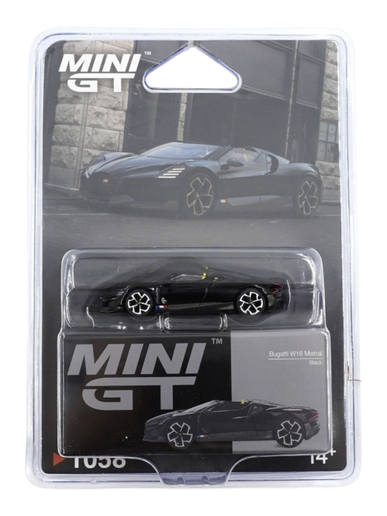 Mini GT 1058: Bugatti W16 Mistral Black 1:64 Scale