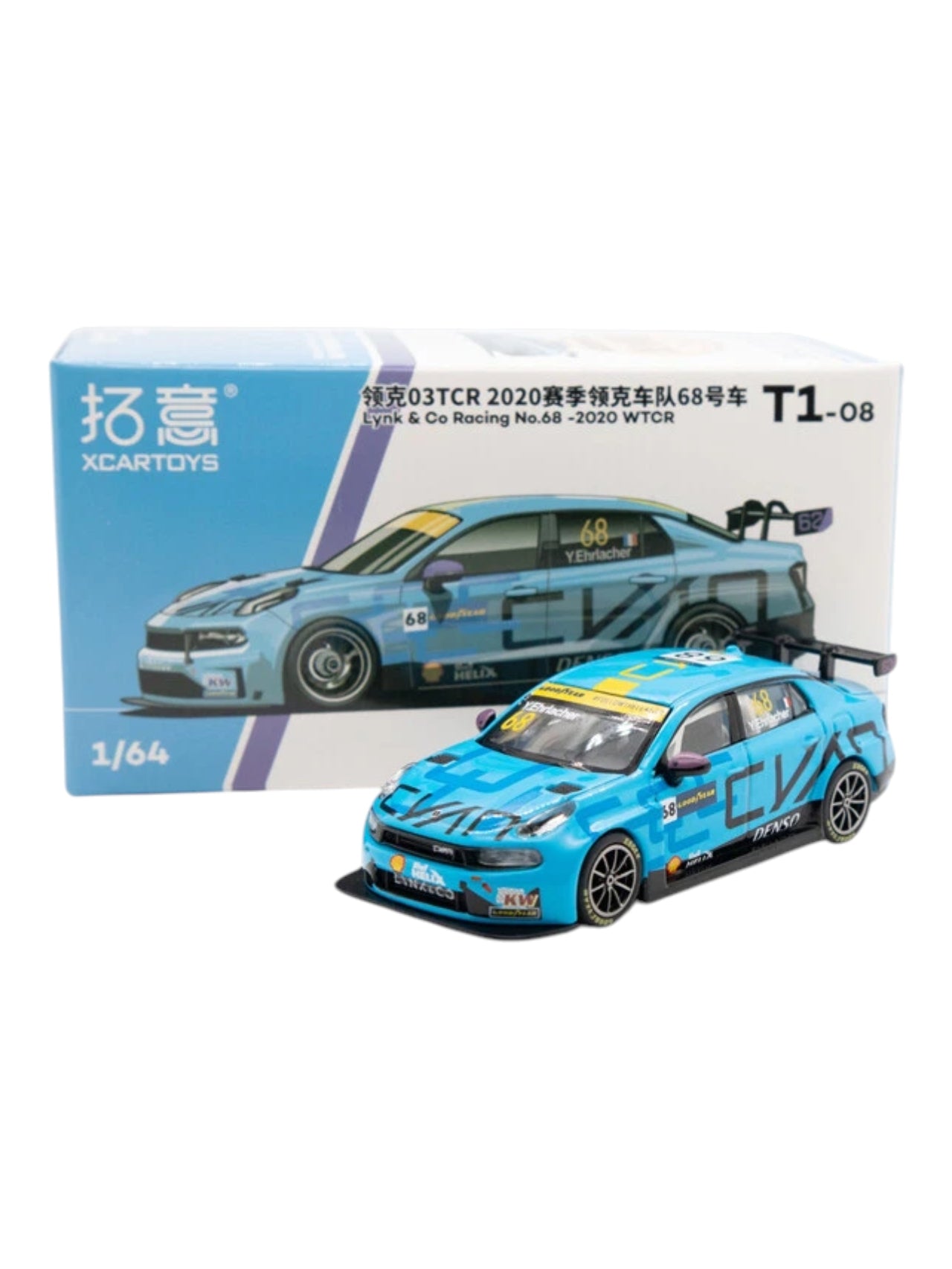 POP RACE T1-14 Lynk & Co 03 TCR WTCR 2022 #55 Ma Qing Hua 1:64 Scale Diecast Model Car