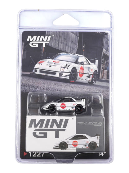 Mini GT #1227: Mazda AZ-1 Liberty Walk LB40 LB-Hinomaru 1:64 Scale