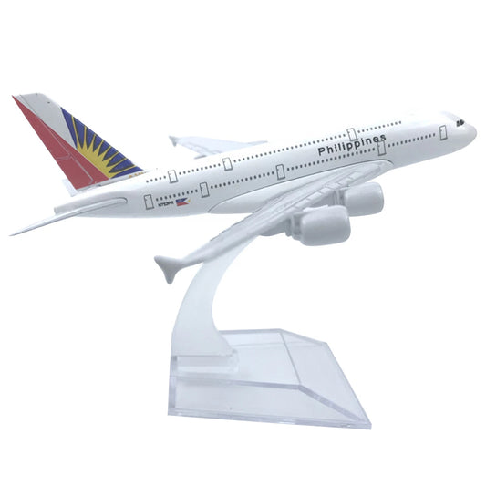 Aircraft Model 1:400 A380 Philippine Airlines Airplane Model Alloy Diecast Plane Ornaments 16cm (Code 103)