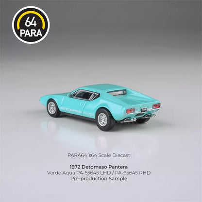 Para64 1972 de Tomaso Pantera verde aqua 1:64 Scale