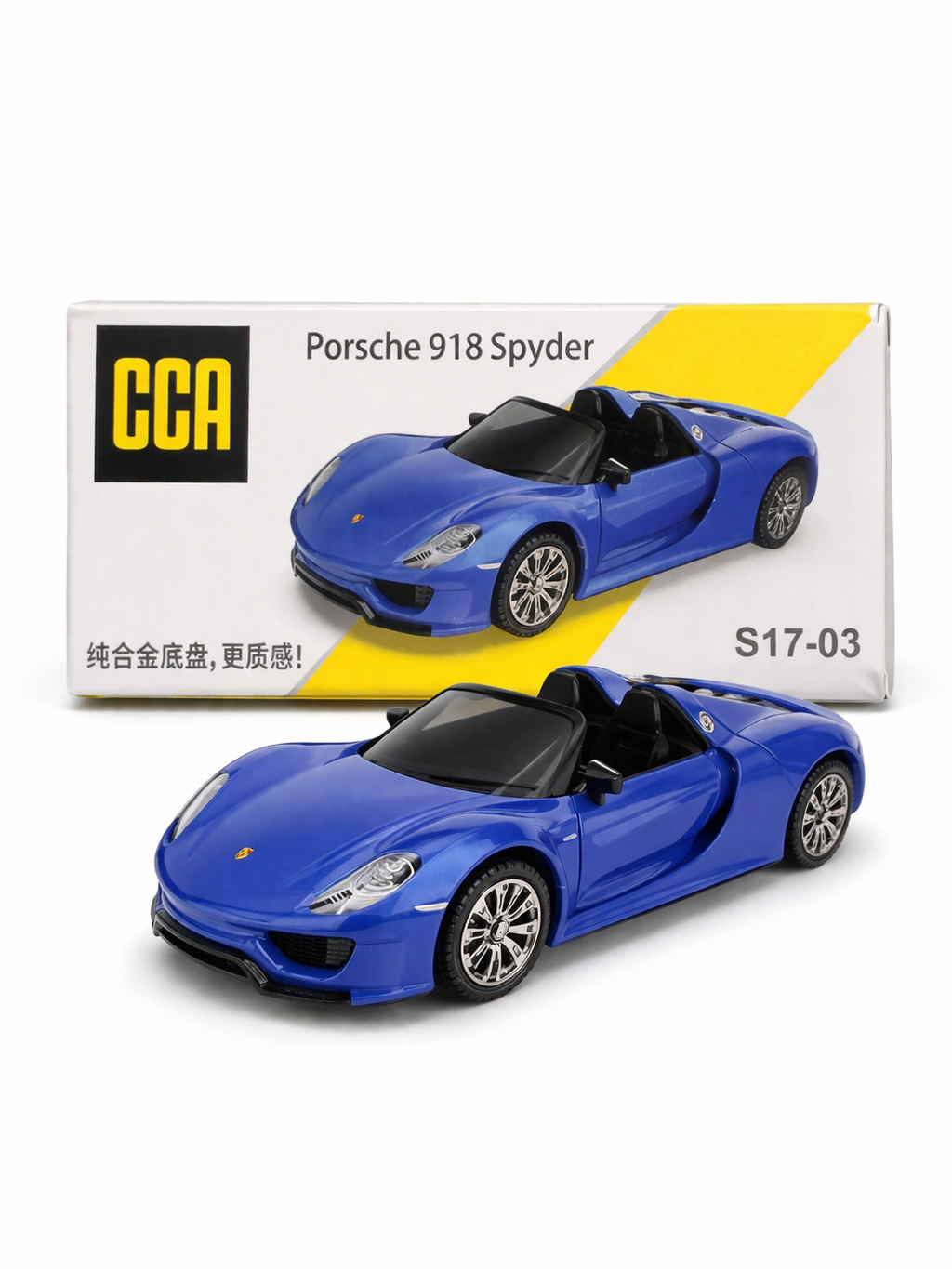 CCA Porsche 918 Spyder (Blue) Diecast Model with box 1:61 Scale S17-03
