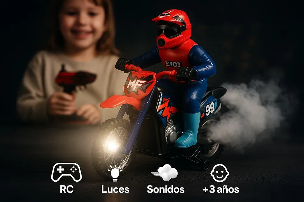Crazon 333 RC Smoking Remote Control Motorcycle 2.4GHz 4ch Channel, LED Light, Flexible Turns High Speed With Full Spring Suspension