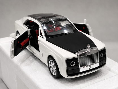 XLG Rolls-Royce 1:24 Scale Luxury Coupe Die Cast Model Car | Openable Doors | Light & Sound | Pull Back Action