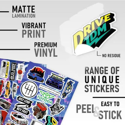 Cars Sticker 8 sheets – Premium Formula 1 Car & Driver Stickers | Stylish Waterproof Vinyl Stickers for Laptop, Helmet, Phone & Car