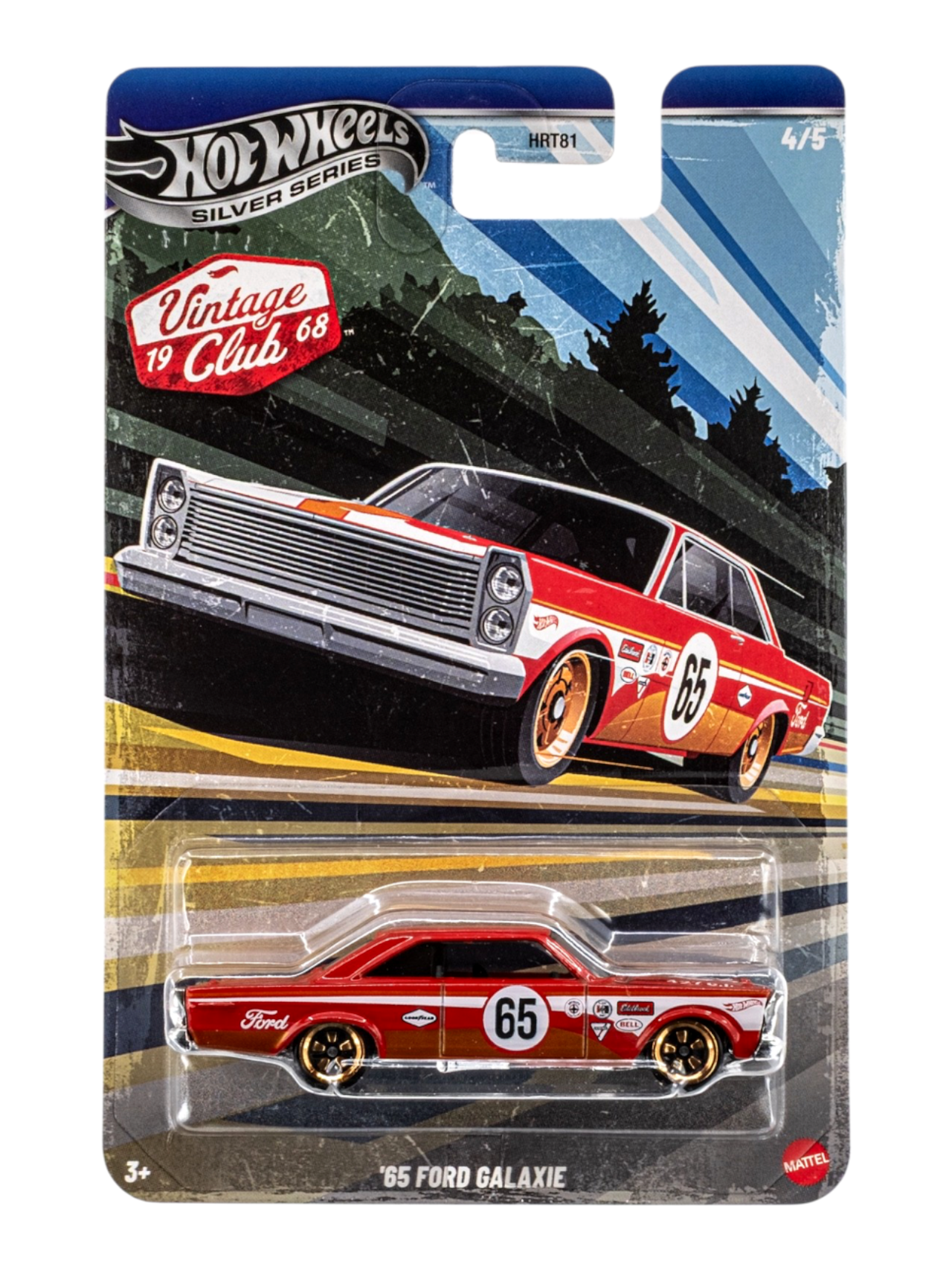 HotWheels Silver Series Vintage Club 1968 65 Ford Galaxie Imported Card Art Mainline 1:64 Scale