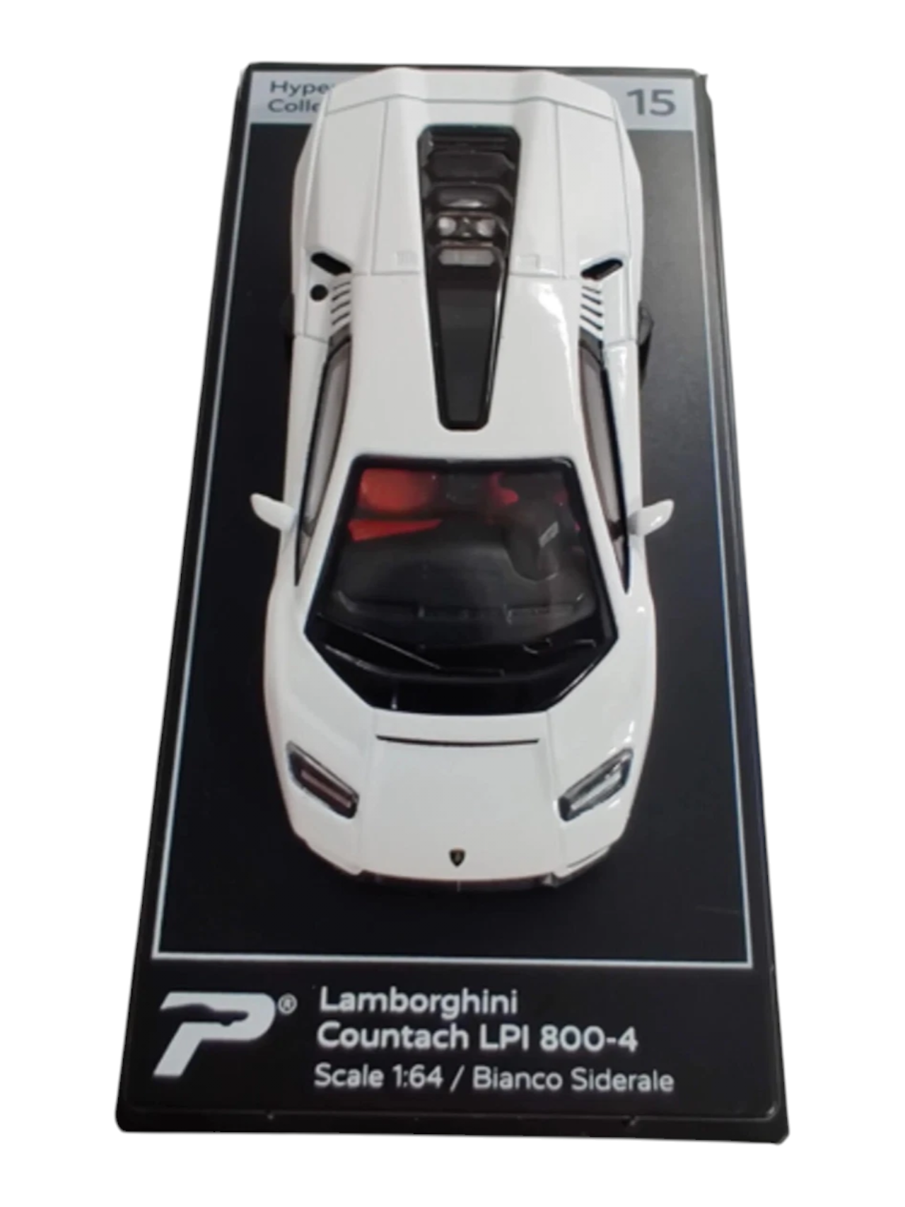 Postercars Hypercar League Collection Lamborghini  Countach LPI 800-4 1:64 Scale / Bianco Siderale (No 15)