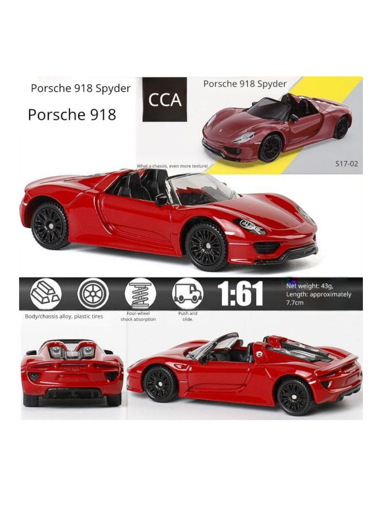 CCA Porsche 918 Spyder 1:61 Scale