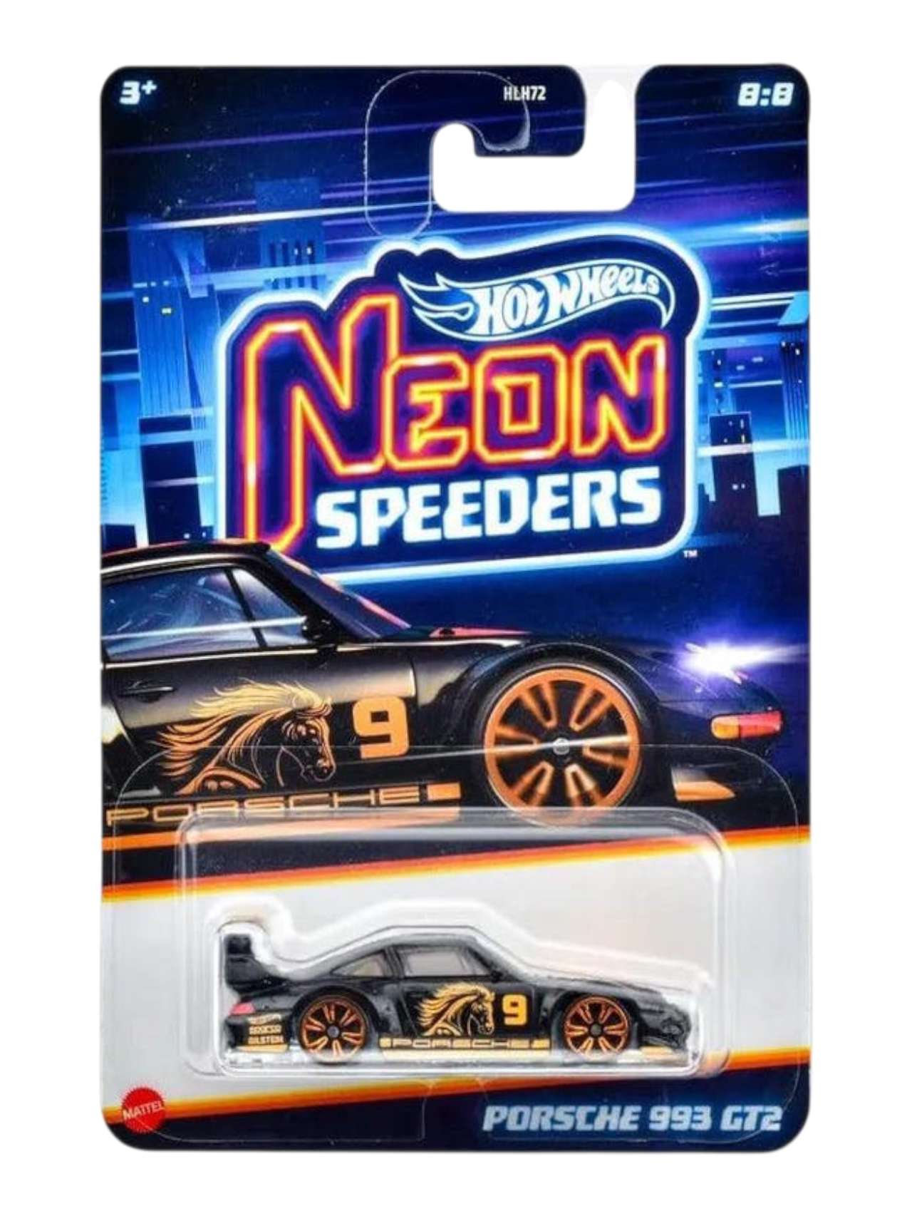 Hot Wheels Neon Speeders Porsche 993 GT2 Mainline Imported 1/64