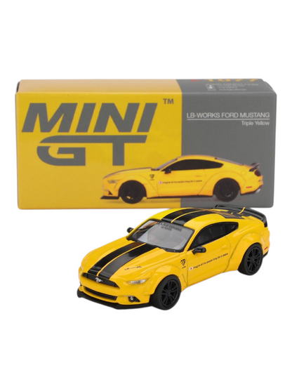 Mini GT Blister 1077: LB-WORKS FORD MUSTANG Triple Yellow 1:64 Scale