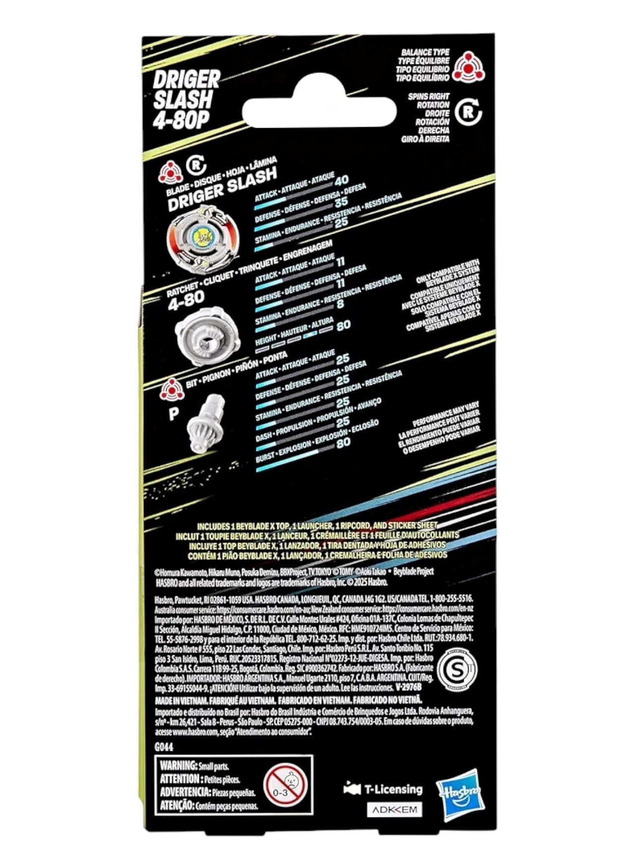 Beyblade X X-Over Project Driger Slash 4-80P Starter Pack Set with Takara Tomy Balance Type Top and Launcher,