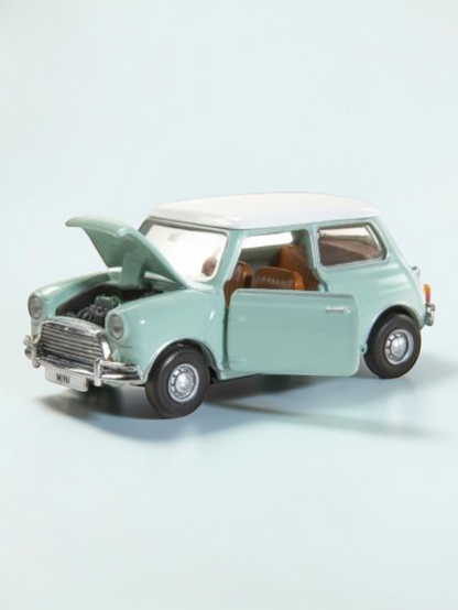TINY PANTONE Mini Cooper Diecast Model Car – Classic Mint Green Mini | Vintage Collectible Toy with Display Box 1:50 Scale