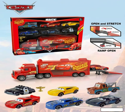 Disney Pixar Mack Die-Cast Racing Car Toy Set with Multiple Cars & Truck, Catapult Function – Kids Toy Gift Set (Unlicensed Product)
