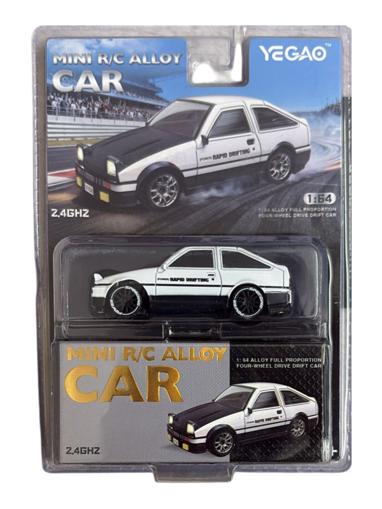 Yegao Mini RC Car 2.4GHZ Imported 1:64 Scale Alloy Full Proportion Four-wheel Drive Drift Remote control Car