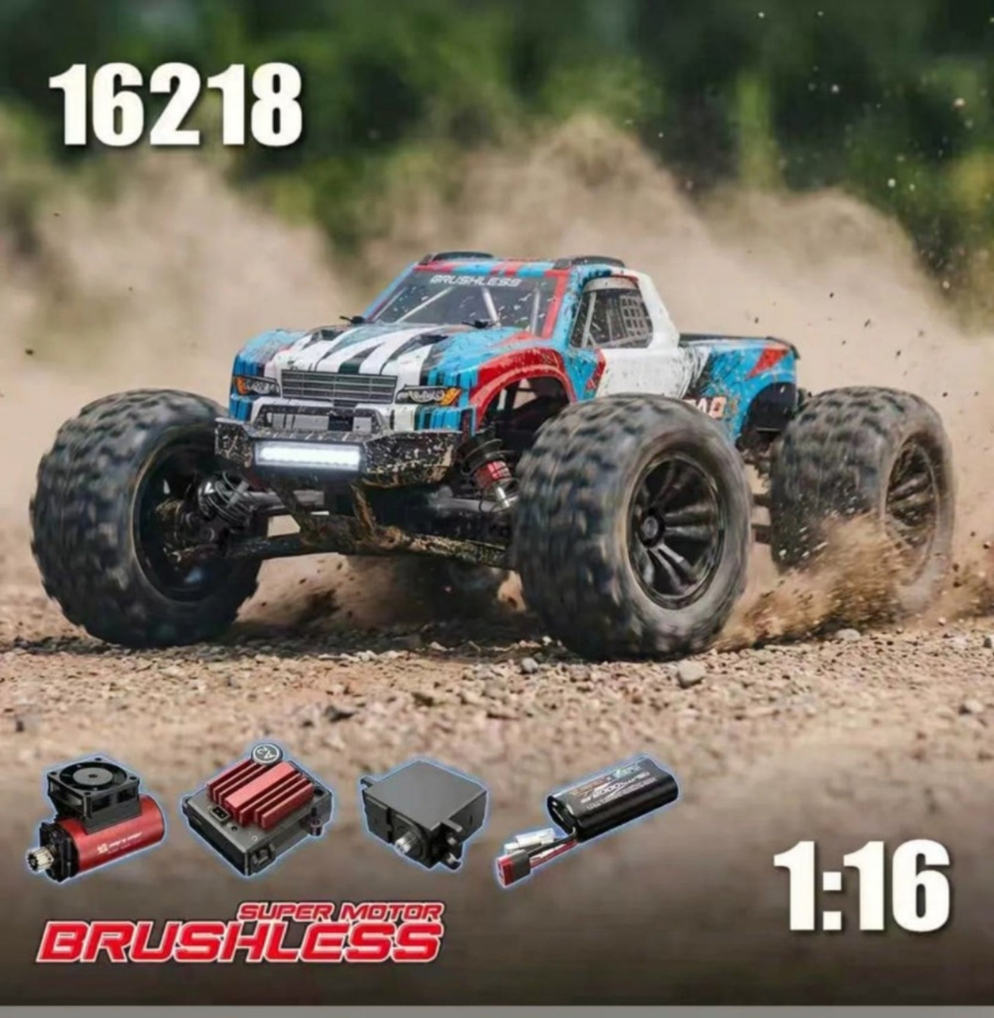 MJXRC Hyper GO 1/16 Scale 4WD Brushless RC Off-Road Truck – High Speed 45 KM/H, Powerful 4WD Remote Control Cars