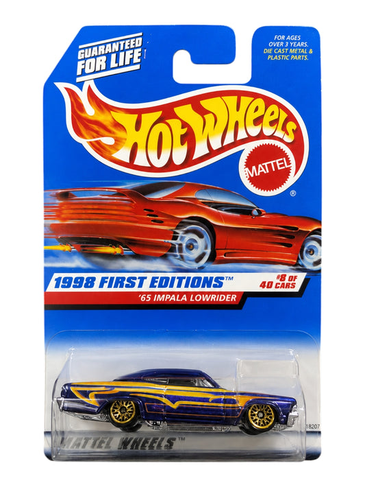 Hotwheels Mattel Wheels 1998 First Editions 65 Impala Lowrider Imported Mainline 1:64 Scale