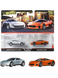 Hotwheels car Culture spectre 007 Aston Martin db10 & jaguar c-x75 imported team transport 2 pack 1:64 Scale