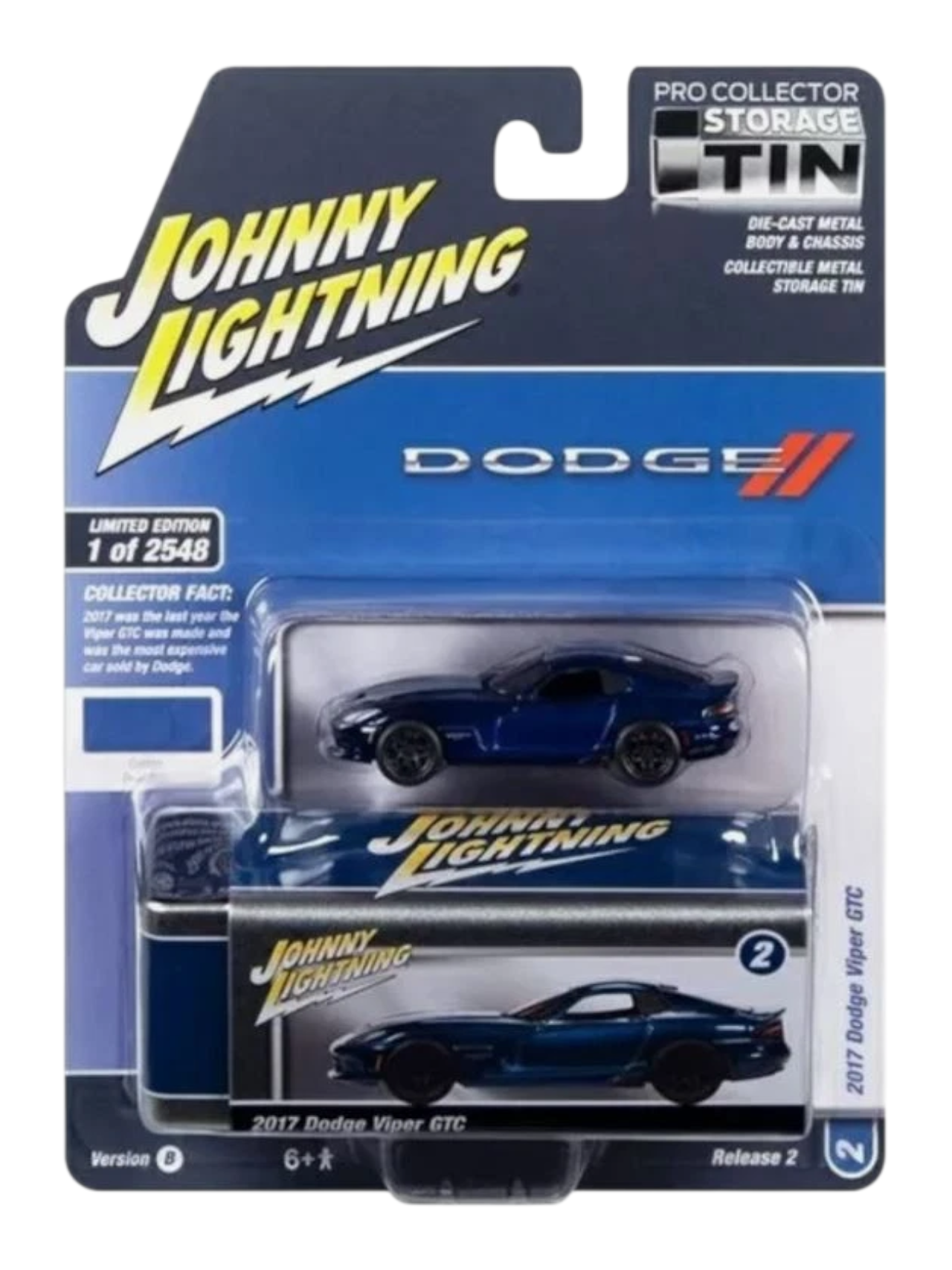 JOHNNY LIGHTNING - DODGE 2017 Dodge Viper GTC Blue from the Imported 1:64 Scale