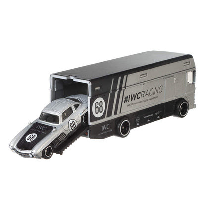 Hotwheels carr Culture Mercedes Benz 300 sl euro hauler imported team transport 1:64 Scale