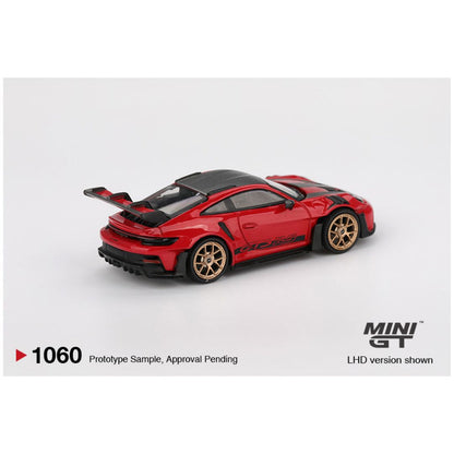 Mini GT #1060: Porsche 911 (992) GT3 RS Weissach Package Guards Red 1:64 Scale