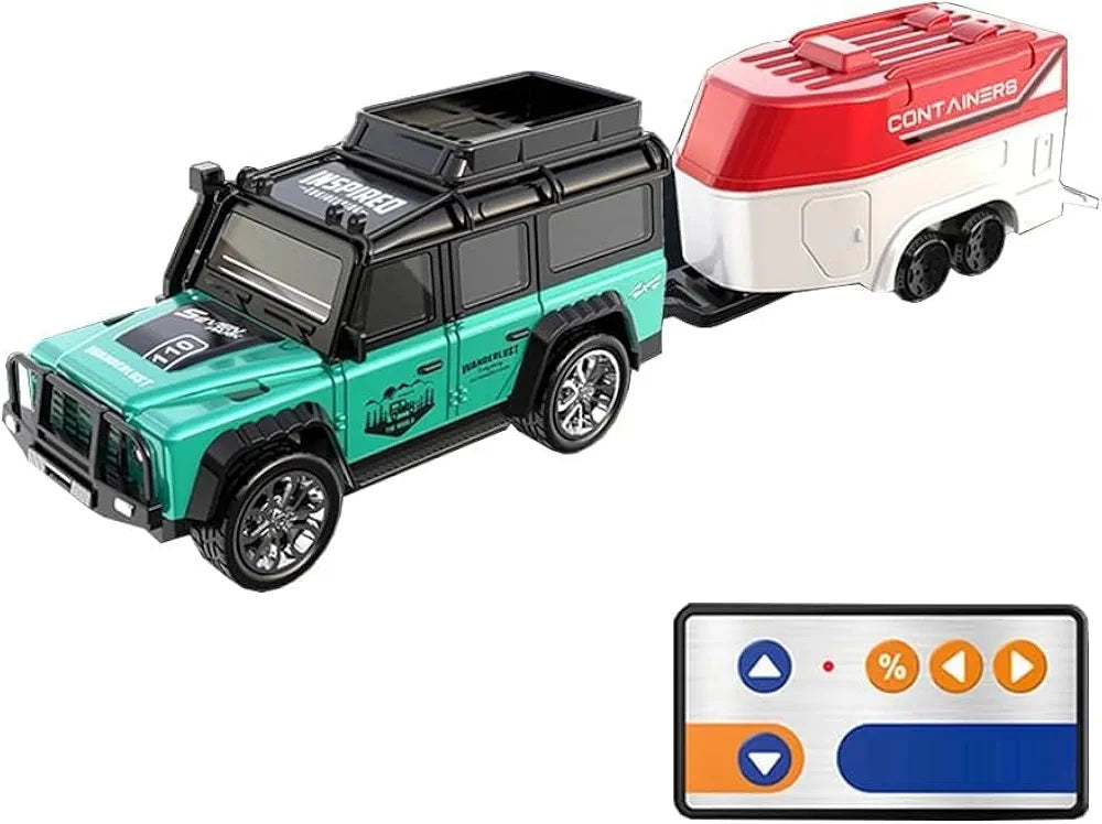 Mini RC 2.4GHz Remote Control Alloy SUV Car with Rechargeable Battery & LED Lights.