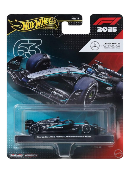 Hotwheels 2025 formula 1 Mercedes -amg petronas formula ONE Team (#63) imported premium 1:64 Scale