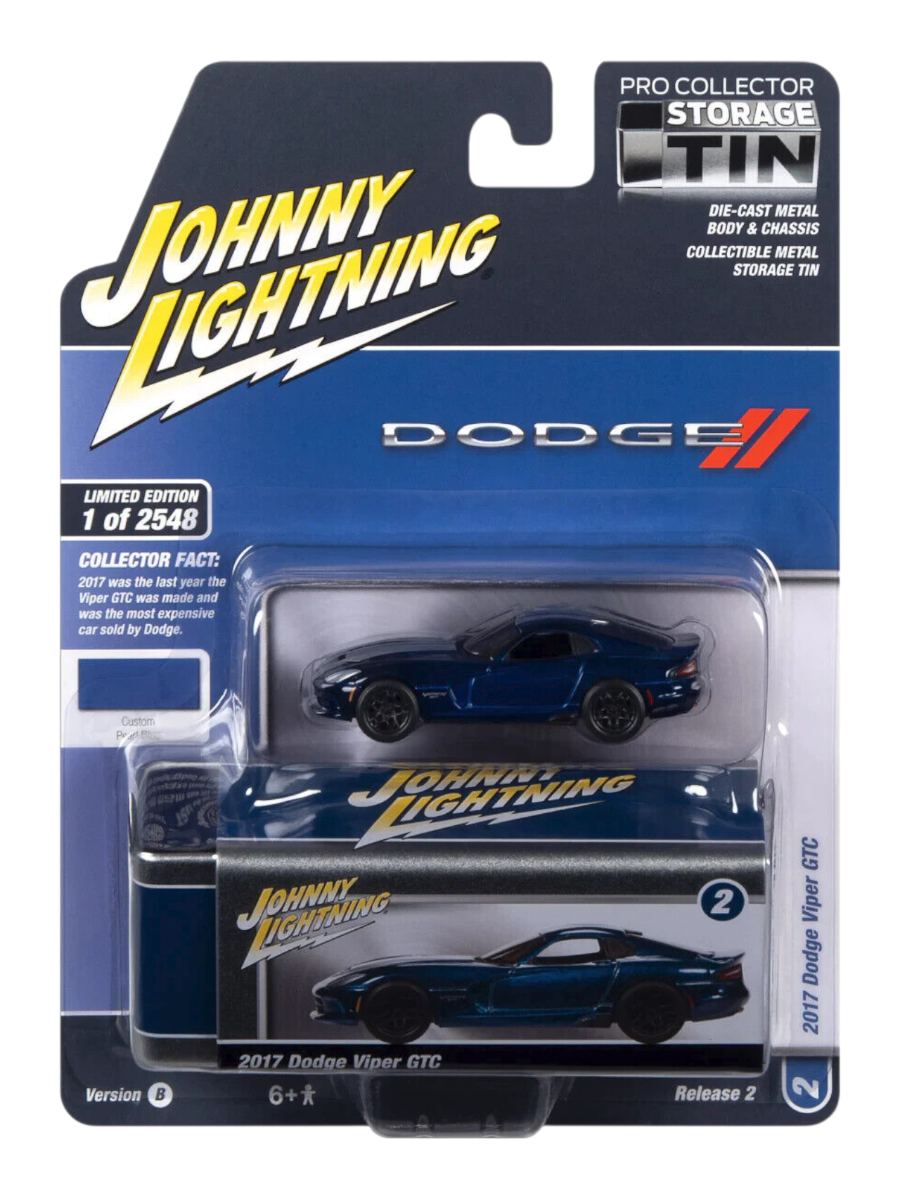 JOHNNY LIGHTNING - DODGE 2017 Dodge Viper GTC Blue from the Imported 1:64 Scale