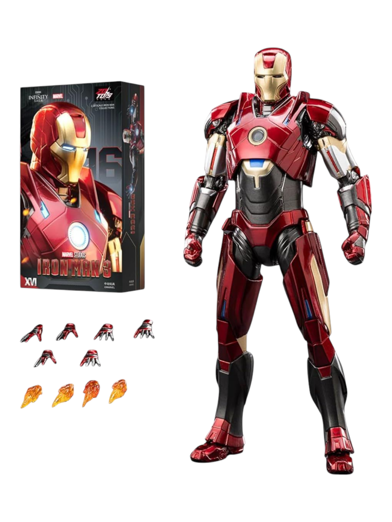 ZD Toys Marvel Studios The Infinity Saga Iron Man 3 MK16 1:10 Scale (Size-7 Inch)