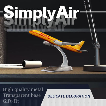 Aircraft Model DHL-757 Passenger Aircraft ( code-132 ) Diecast matel 16cm'Scale With Display Stand