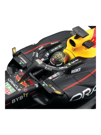 Bburago Formula 1 (F1) Oracle Redbull Racing RB19 Winner Abu Dhabi Grand Prix 2023 Max Verstappen 1:24 Scale (With Acrylic Case)