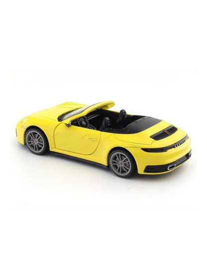CCA Porsche 911 Carrera Cabriolet Yellow 1:32 licensed pullback diecast Scale Model car