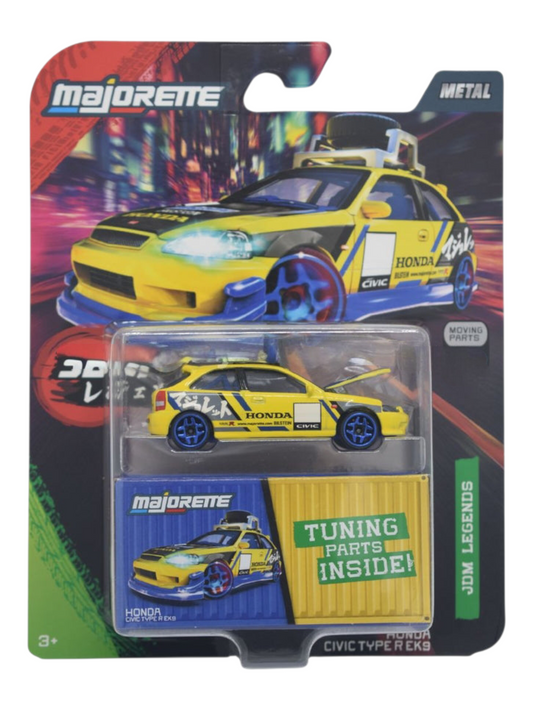 Majorette JDM legends premium honda civic type r ek9 tuning part's instead 1:64 Scale 8504101001