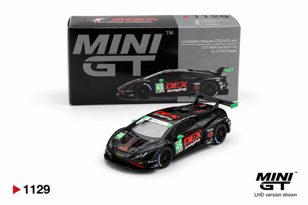 Mini GT #1129: Lamborghini Huracán GT3 EVO2 #45 No. 45 DEX Imaging