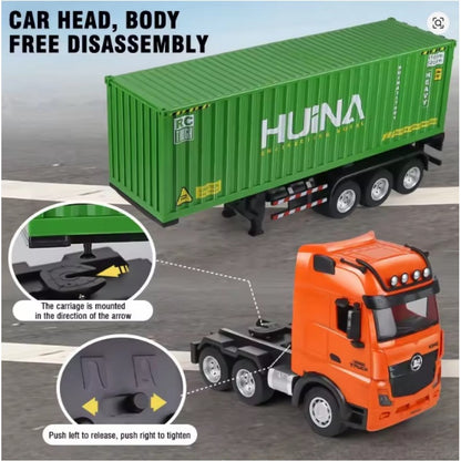 Huina Toys 1317 RC Remote Control Truck Detachable Container Trailer Rechargeable Battery USB Charging Cable Play Time: 20–30 minutes Charging Time: 2–3 hours 1:18 Scale