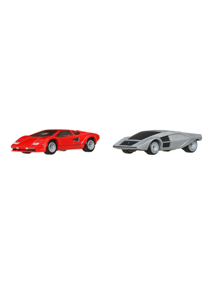 HotWheels Car Culture Lamborghini Countach LP5000 QV and Lancia Stratos Zero Imported Premium 2 Pack 1:64 Scale