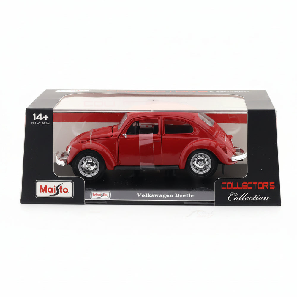 Maisto Volkswagen Beetle Red Imported 1:24 Scale Diecast Model Car With Acrylic Display Box