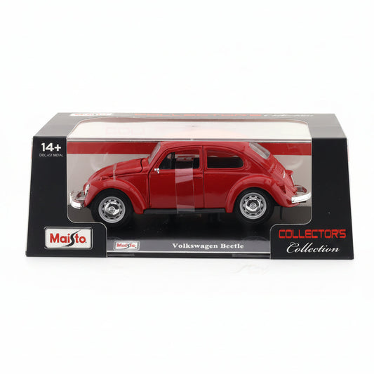 Maisto Volkswagen Beetle Red Imported 1:24 Scale Diecast Model Car With Acrylic Display Box