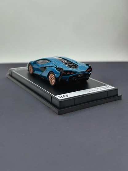 Postercars Hypercar League Collection Lamborghini Sian FKP 37 1:64 Scale  / Blue Uranus No 08