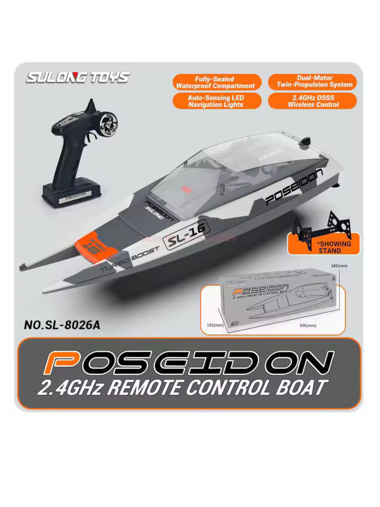 Sulong Poseidon 2.4GHz Remote Control (RC) Boat